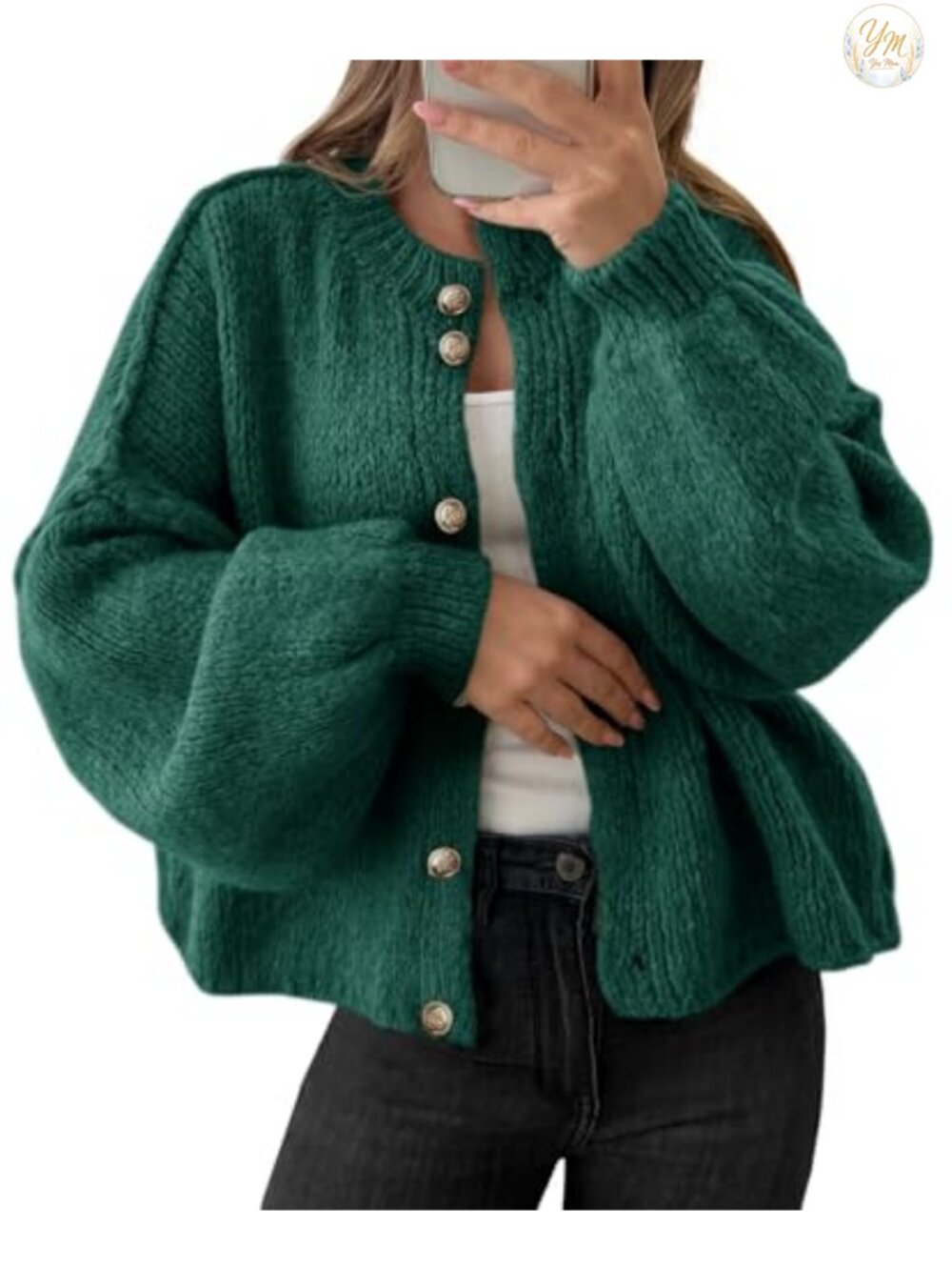 Oversized Chunky Knit Cardigan Long Sleeve Button Up Sweater Coat